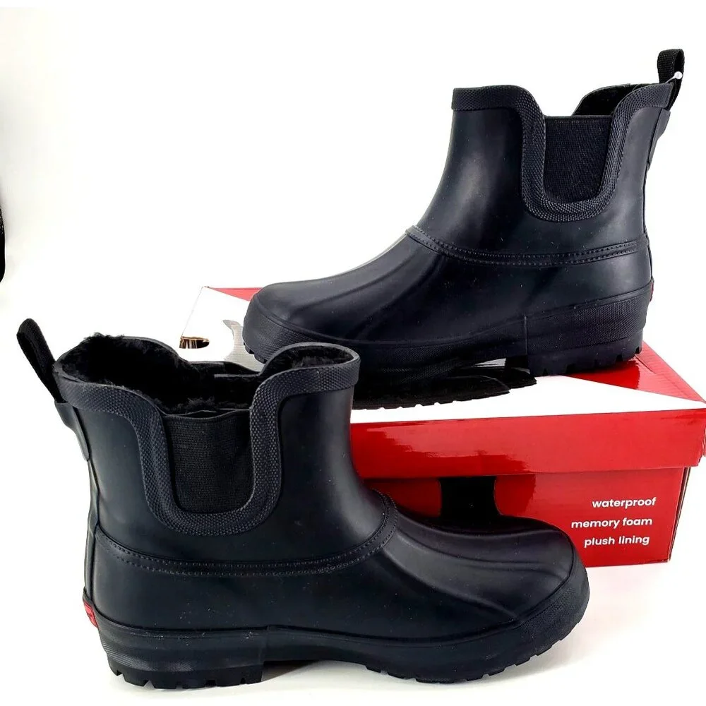 Chooka 6 Snow Boots Winter Duck Chelsea Faux Fur Shoes Waterproof Ankle Rainboot